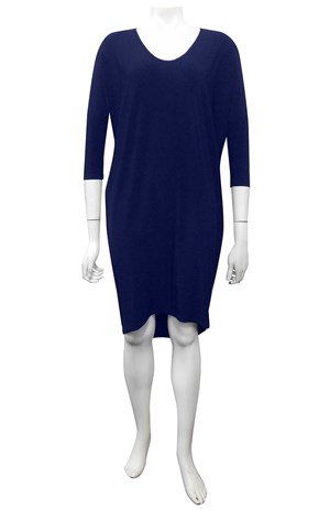 NAVY - Lola plain 3/4 sleeve dress
